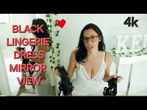 4K BLACK BEST LINGERIE NEW DRESS | TRANSPARENT TRY ON HAUL 2024 4K