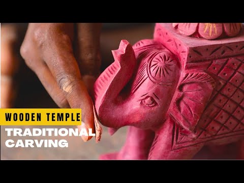 Amazing Process of Handcrafted Wooden Temple | Hand Carving Process of Temple Making