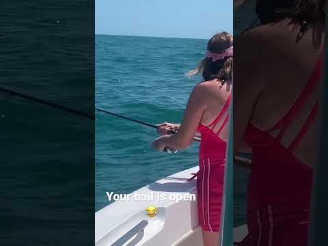 Excuse me your bail is open 😂 fishing fail!! #fishing #fishingcharter #fail #fails #tourists