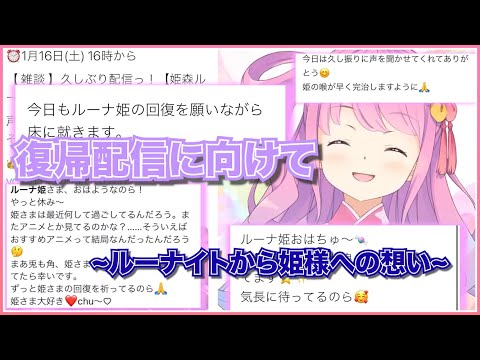 休養中の姫様に向けたルーナイトの想い【姫森ルーナ/ホロライブ切り抜き】