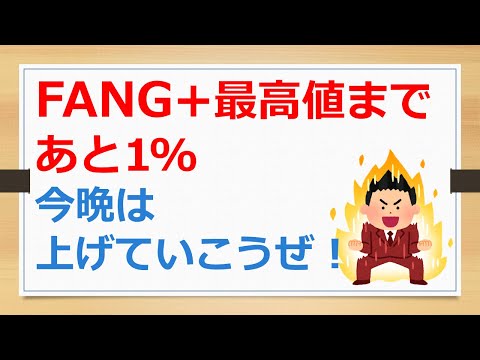 FANG＋最高値更新まであと１％、今晩は上げていこうぜ！　【有村ポウの資産運用】241114