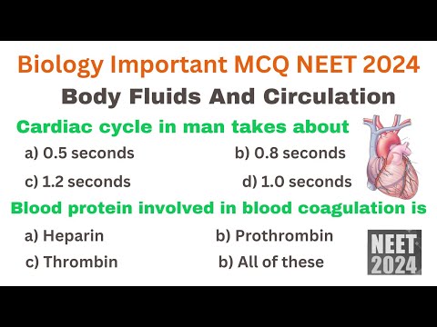 Body Fluids And Circulation MCQ | Class 11 Biology MCQ | Biology MCQ 2024 | NEET 2024