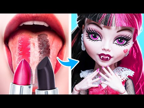 From Nerd To Beauty Draculaura In Monster High / How To Become Vampire!