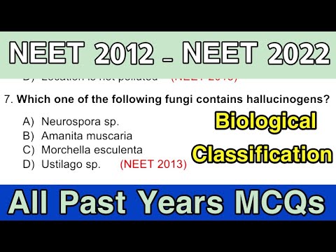 Biological Classification MCQ | Last 10 years PYQs of NEET || NEET 2012 - NEET 2022