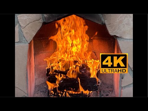 Relaxing Fireplace Ambience - Crackling Fire waterfall Sounds for Stress Relief & Relaxation