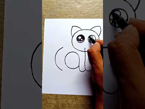 cute cat drawing #shorts #shortvideo #viralshort #easyshort #youtubeshort #cat #easyartwithbiplab