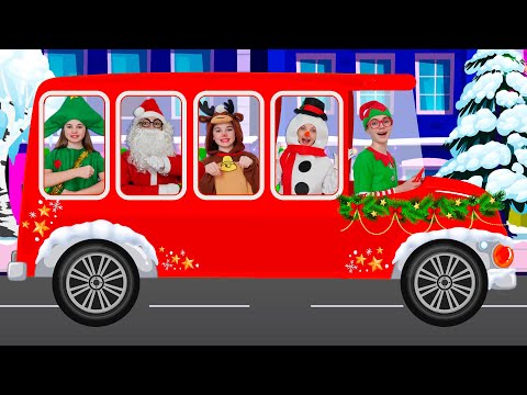 Wheels on the Bus (Christmas) - Baby Songs + More Nursery Rhymes - Nick and Poli