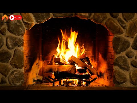 A Beautiful Fireplace Burning 🔥 Relaxing Fireplace and Crackling Sounds ( No music)