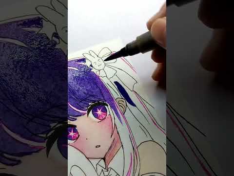 Ai hoshino drawing full colouring process | Oshinoko #anime #drawing