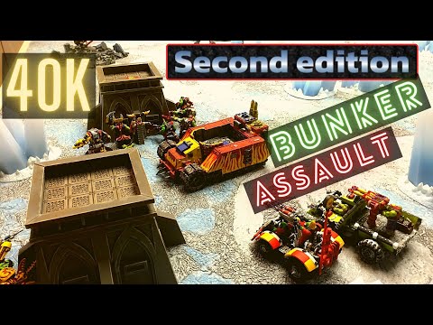 40k 2nd Ed Bunker Assault! (4) Orks vs Space Marines 1500pts