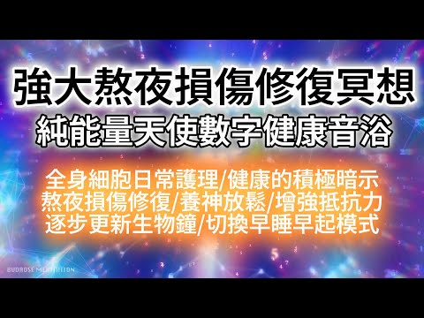 健康 音樂 冥想 （24新版） 純能量！天使數字 🔢 健康音浴💦｜285HZ量子感知頻率 +528HZ修復全身細胞｜健康的積極暗示、熬夜損傷修復、養神放鬆、逐步更新生物鐘、切換到早睡早起健康作息模式。