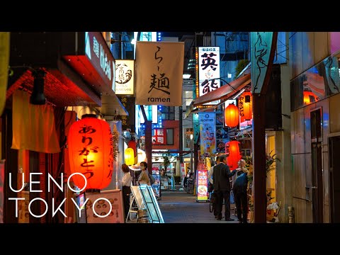 Neon Night In Tokyo Ueno | 4K Cinematic Shots