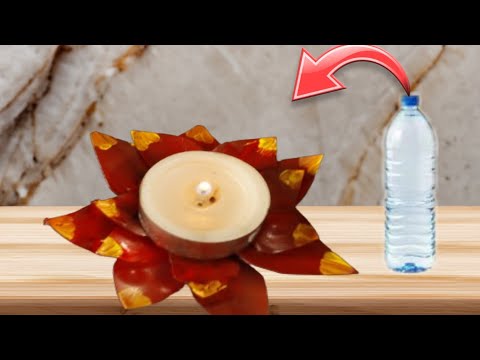 waste bottle తో lotus diya stand / diya stand / diy crafts / lotus diya stand / plasticbottle crafts