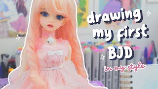 🌸 drawing my new BJD in my style // ft. Oueneifs ✨