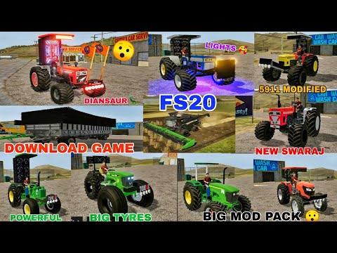 Fs20🔥 all Indian tractor mod download link | indian vehicle simulator👑 game | Modified tractor game