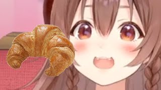 Korone eating a Croissant is so adorable