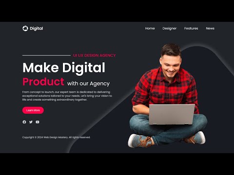 Create An Animated Digital Agency Landing Page Using HTML CSS And JavaScript