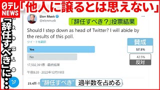 【イーロン・マスク氏】「辞任」投票の過半数が“賛成”  反応は…