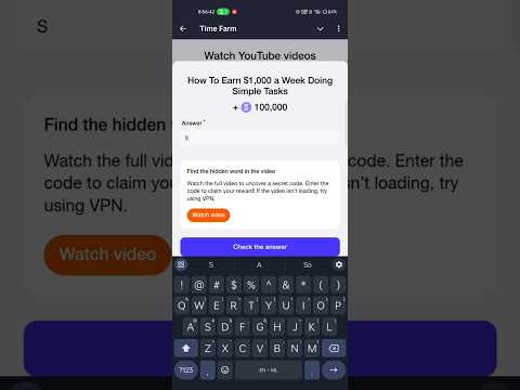 How to Earn $1,000 a week doing simple task Time farm answer #timefarmanswer #timefarmanswertoday