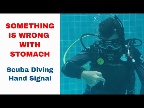 Something Is Wrong With The Stomach - Sign Scuba Diving Hand Signal