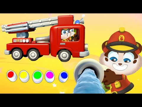 Fire Truck Learning Color Song for Kids - Finger Family & Nursery Rhymes