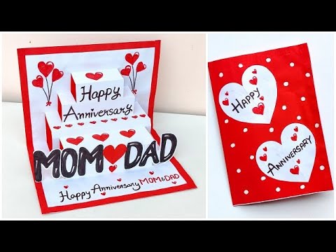 DIY Anniversary pop up card Handmade 2024 / Anniversary greeting card for mom and dad