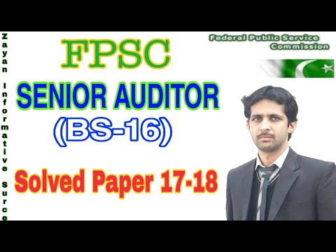 FPSC Senior Auditor Solved Paper 2017 | Senior Auditor Past Papers | Senior Auditor Test Preparation