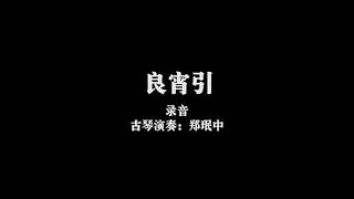 管派琴家郑珉中演奏古琴名曲《良宵引》，唐琴“大圣遗音” Guqin Expert Zheng Minzhong  Plays "Quiet and sweet night"