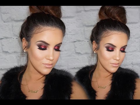 Red Glitter Smokey Eye | Nicole Guerriero