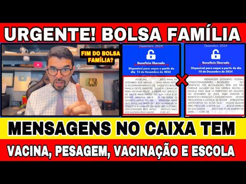 BOLSA FAMÍLIA: QUEM RECEBEU ESSAS MENSAGENS O QUE FAZER? ACOMPANHAMENTO DE SAÚDE E EDUCAÇÃO