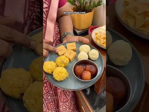 Laddu, gulab jamun, badam burfi, maavu urundai, ribbon pakkoda, thenkuzhal, murukku #annamsrecipes