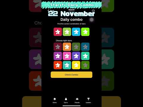 ⭐️【Starsfi】Starsfi Daily Combo | 22 November #starsfi #Daily #combo #today #22november #telegram