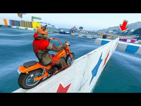 65.6565% Players Miss the Final Jump in This GTA 5 Bike Parkour Race | No Copyright Gameplay 4K