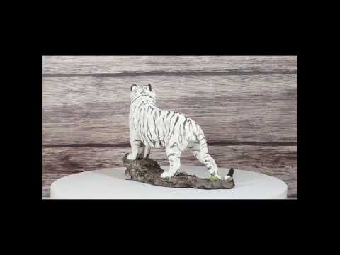 Apex Jungle Predator Prowling Fierce Siberian White Bengal Tiger Figurine