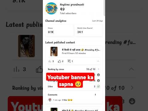 Youtuber banne ka sapna 🥺 #trending #shortsfeed #funny #youtuber