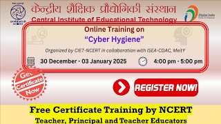 NCERT CIET Training on Cyber Hygiene 5 days Training ISEA #cyberhygiene