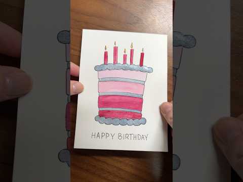 Painting birthday card #watercolorpainting #painting #birthdaycard #cardmaking #diycards #watercolor