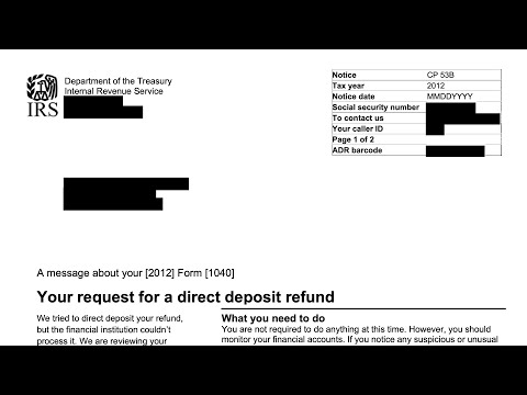 How to understand your CP53B Notice (Your financial institution couldn't process your refund).