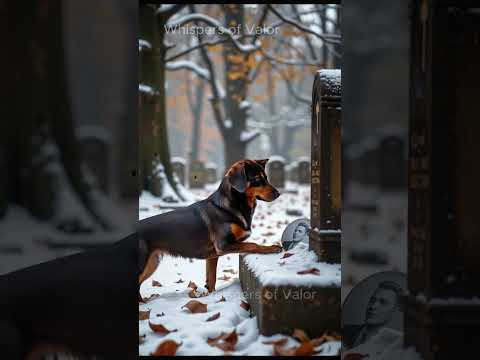 Loyal Companion Dachshund's Touching Tribute at Grave #DogGrief #PetLove #TouchingMoment #CemeteryVi