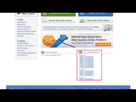 View your shipment status in MISUMI Web Ordering System (WOS)