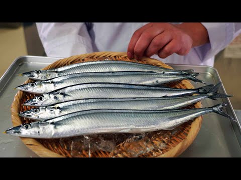 [Japanese food]How to make sashimi [Pacific saury]