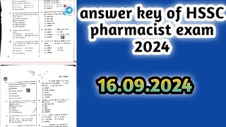 answer keyofhsscpharmacistexam2024#hssc pharmacist exam 2024#pharmamcq