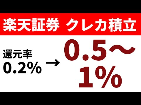 楽天証券クレカ積立還元率が0.5～1%に改善！