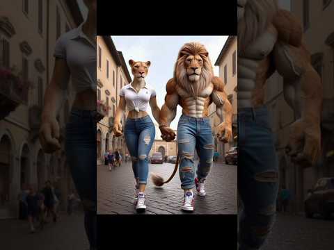 Lion and his Wife animals #ai #animals #viralvideo #shortsfeed