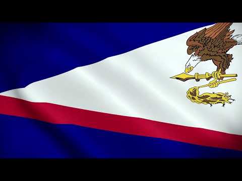 [10 Hours] American Samoa Flag Waving - Video & Audio - Waving Flags