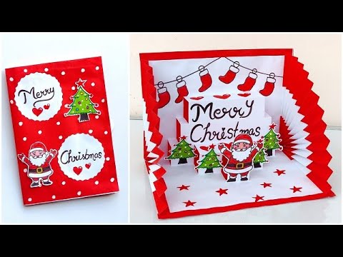 Merry Christmas pop up card making 2023 / Christmas greeting card handmade / Christmas card ideas