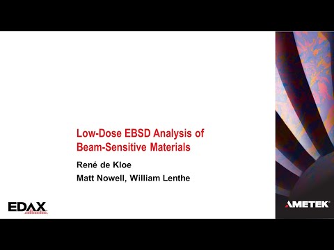 Low-Dose EBSD Analysis of Beam-Sensitive Materials