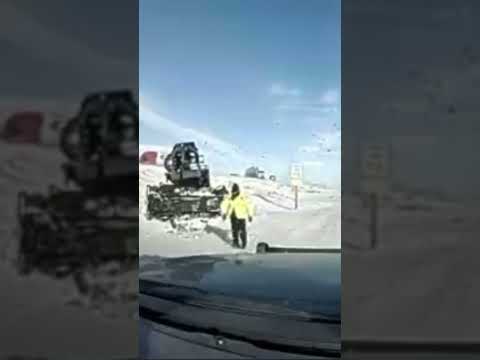 Wyoming Officer Narrowly Escapes Semi Truck on Icy Road | Dash Cam