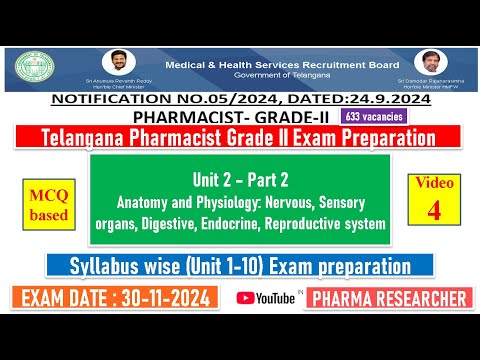 Telangana Pharmacist Grade-II exam Preparation II Unit 2 - part 2 II Unit 1-10 exam preparation