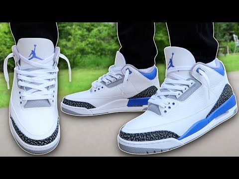 How To Lace Jordan 3s Loosely (w/ ON FEET) | Featuring 'Racer Blue' (BEST WAY!)